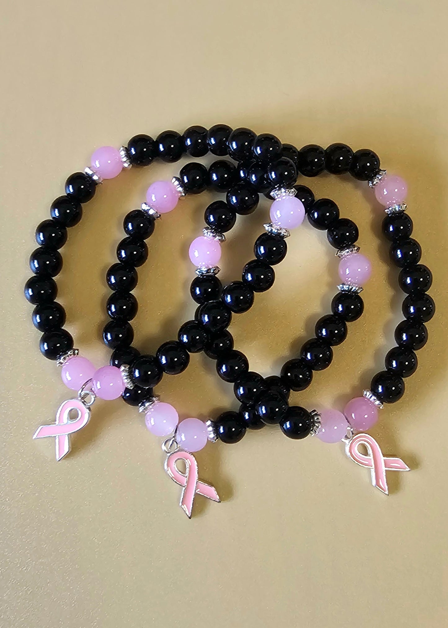 Pink Ribbon Strength Bracelet