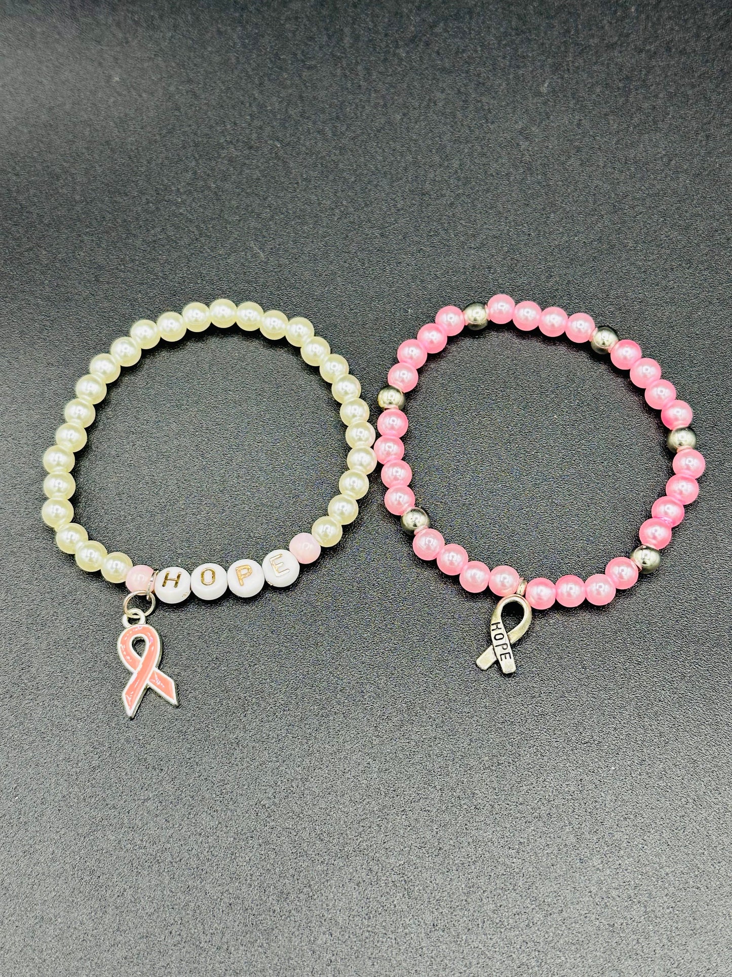 Breast Cancer Bracelets! Fight like a girl! You got this! We stand with you! Ribbons!